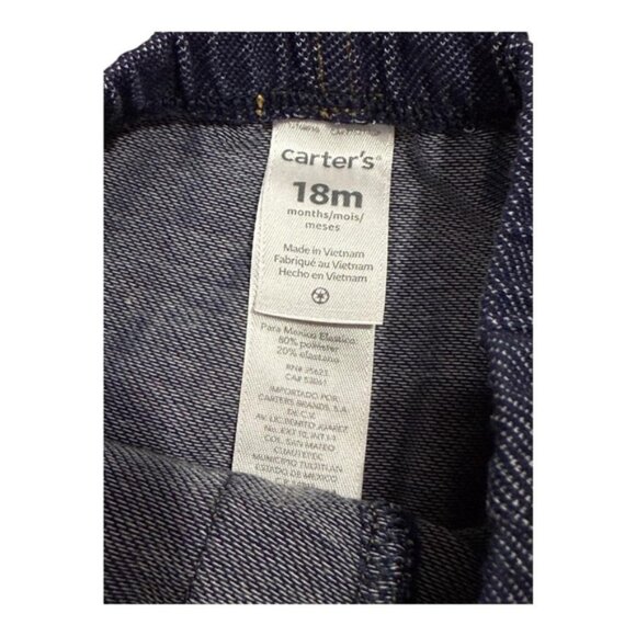Carters Pull-On Jeggings Pants 18 Months Blue Denim Look Stretch Baby Toddler - Picture 4 of 6